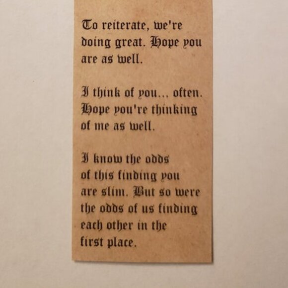 Message in a Bottle Glass Ornament Our Flag Means Death Stede's Letter to Ed Epi - Picture 3 of 5